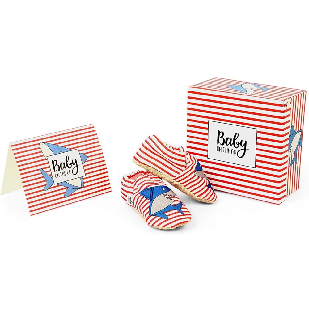 Baby On The Go First Steps Slip-On Baby Slipper, Sharky
